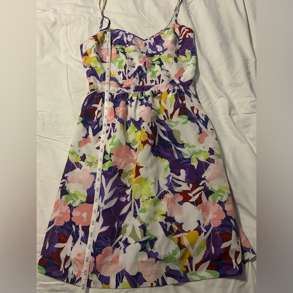 J. Crew Floral Strapless Dress - Purple, Pink, Green - Picture 1 of 3
